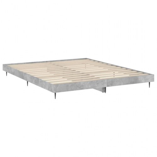 Sengestel 200 x 200 cm i konstrueret træ - betongrå