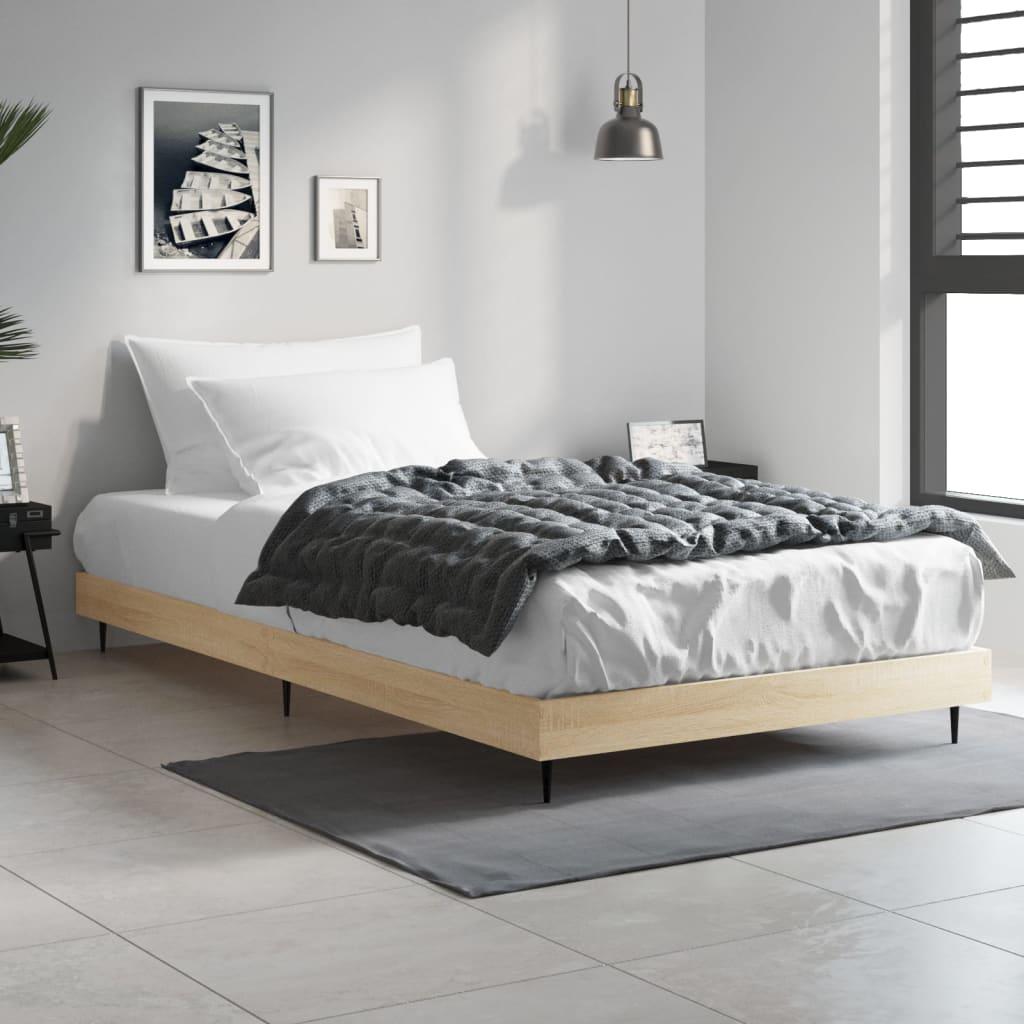 Sengeramme 100x200 cm uden madras konstrueret træ sonoma-eg
