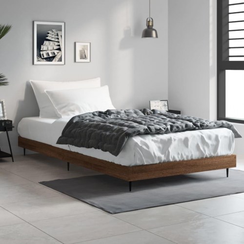 Sengeramme 100x200 cm i konstrueret træ - brun eg