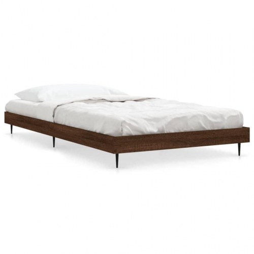 Sengeramme 100x200 cm i konstrueret træ - brun eg