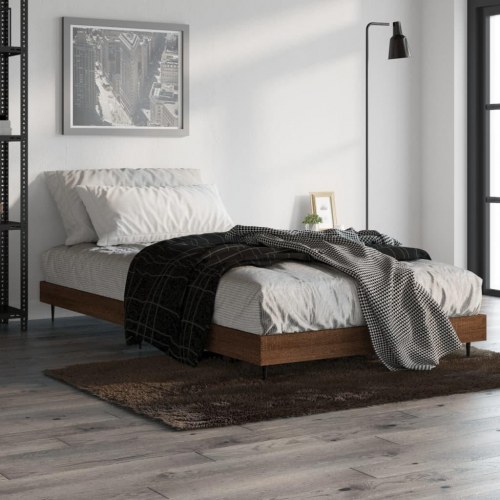 Sengeramme 100x200 cm i konstrueret træ - brun eg