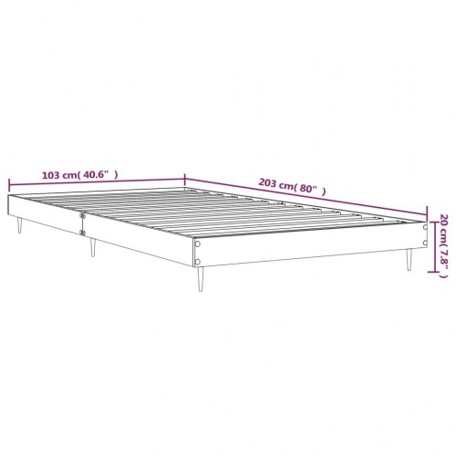 Sengeramme 100x200 cm i konstrueret træ - brun eg
