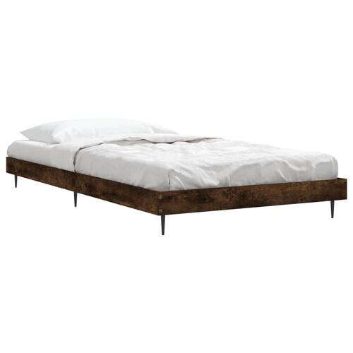 Sengeramme 90x200 cm uden madras konstrueret træ røget eg