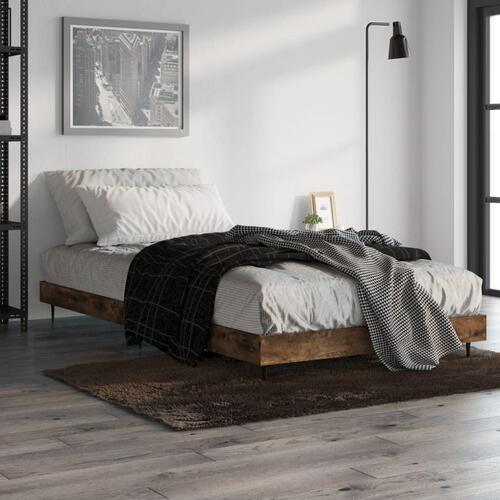 Sengeramme 90x200 cm uden madras konstrueret træ røget eg