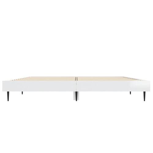 Sengestel 135x190 cm konstrueret træ hvid højglans