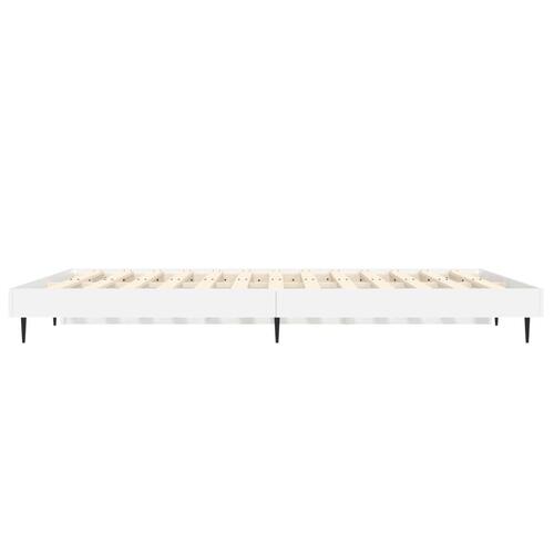 Sengestel 135x190 cm konstrueret træ hvid højglans