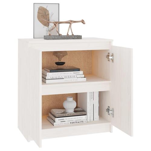 Skab 60x36x65 cm massivt fyrretræ hvid
