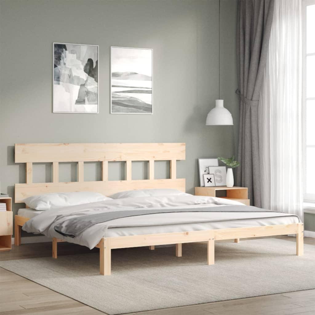 Sengeramme med sengegavl Super King Size massivt træ
