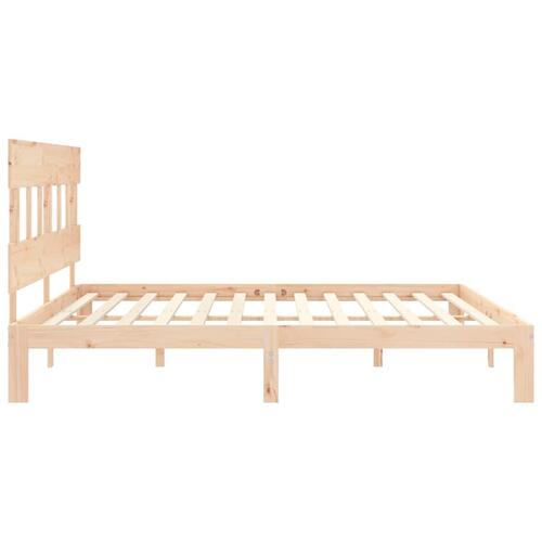 Sengeramme med sengegavl Super King Size massivt træ