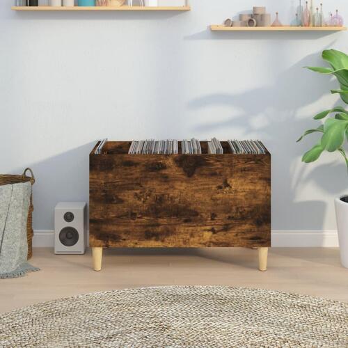 Vinylskab 74,5x38x48 cm konstrueret træ røget egetræsfarve
