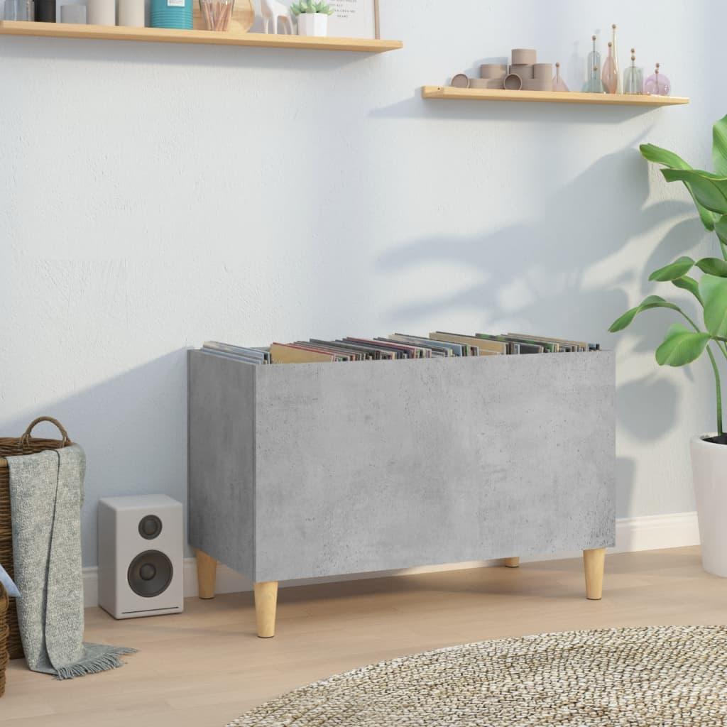 Vinylskab 74,5x38x48 cm konstrueret træ betongrå