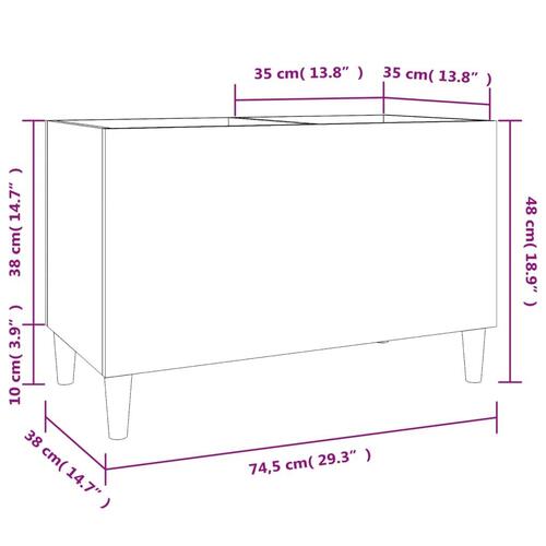 Vinylskab 74,5x38x48 cm konstrueret træ hvid højglans