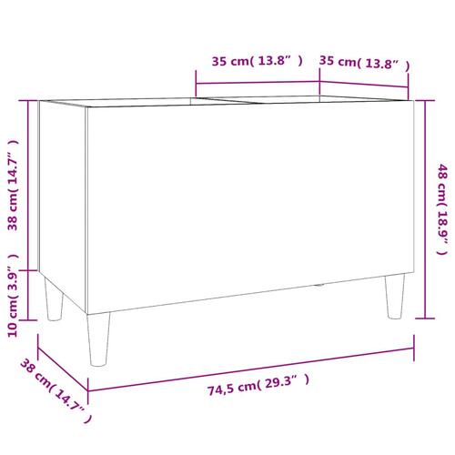 Vinylskab 74,5x38x48 cm konstrueret træ brun egetræsfarve