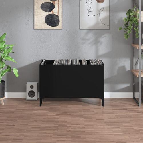 Vinylskab 74,5x38x48 cm konstrueret træ sort