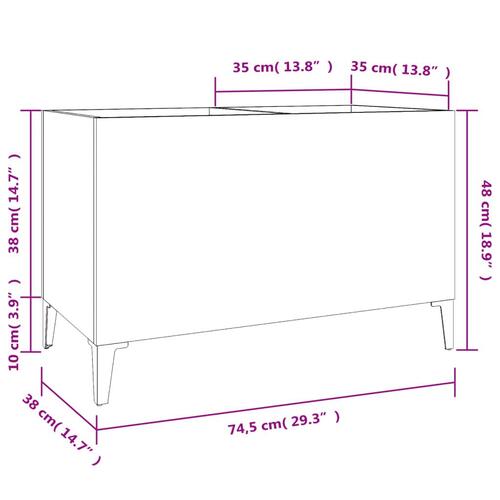 Vinylskab 74,5x38x48 cm konstrueret træ røget egetræsfarve