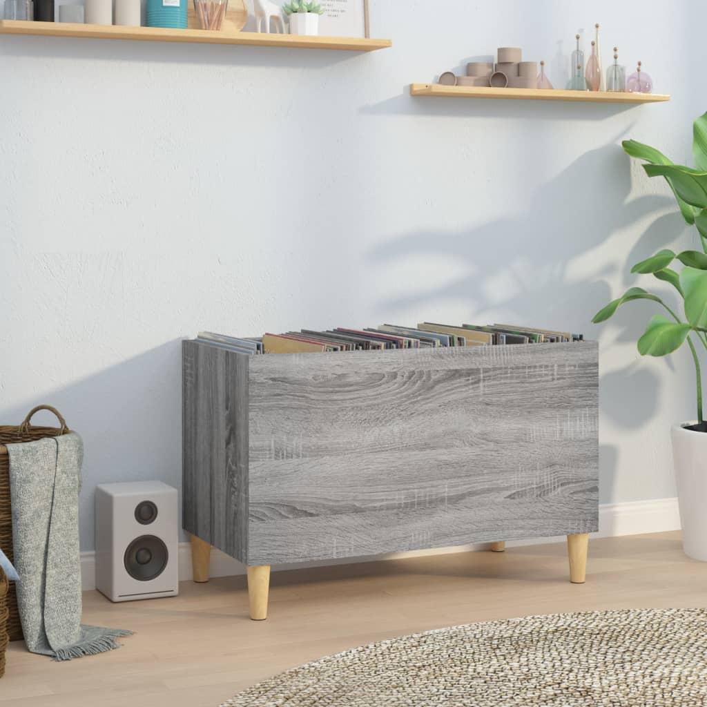 Vinylskab 74,5x38x48 cm konstrueret træ grå sonoma-eg