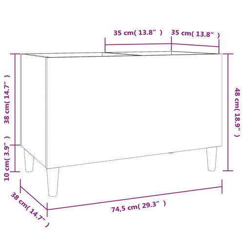 Vinylskab 74,5x38x48 cm konstrueret træ grå sonoma-eg