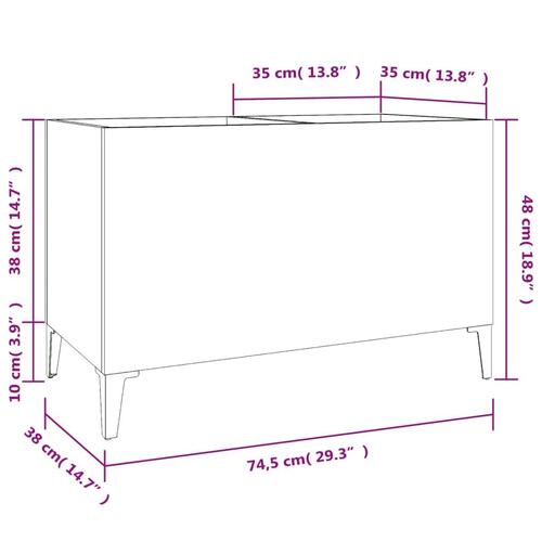 Vinylskab 74,5x38x48 cm konstrueret træ brun egetræsfarve