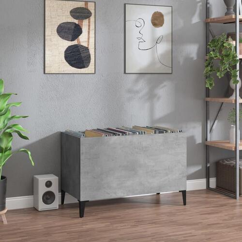 Vinylskab 74,5x38x48 cm konstrueret træ betongrå