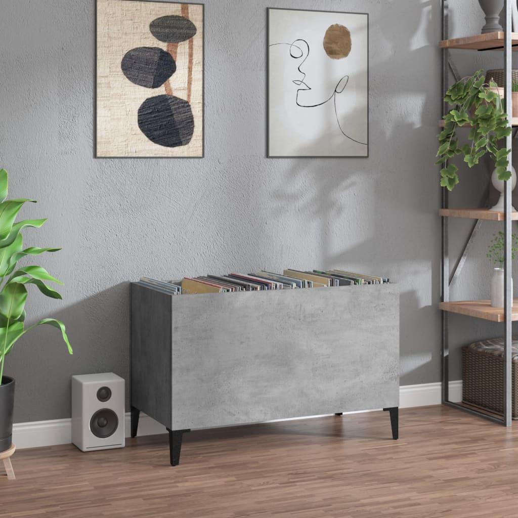 Vinylskab 74,5x38x48 cm konstrueret træ betongrå