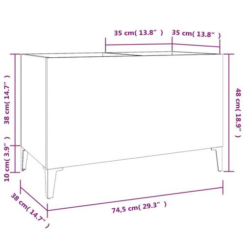 Vinylskab 74,5x38x48 cm konstrueret træ betongrå