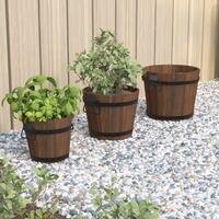 Plantekrukker 3 stk. spand massivt fyrretræ