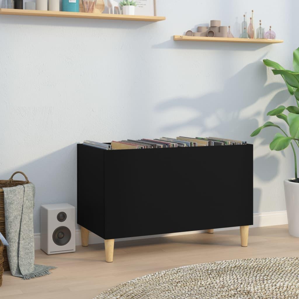 Vinylskab 74,5x38x48 cm konstrueret træ sort
