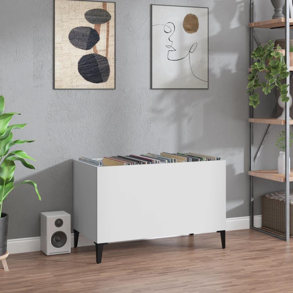 Vinylskab 74,5x38x48 cm konstrueret træ hvid
