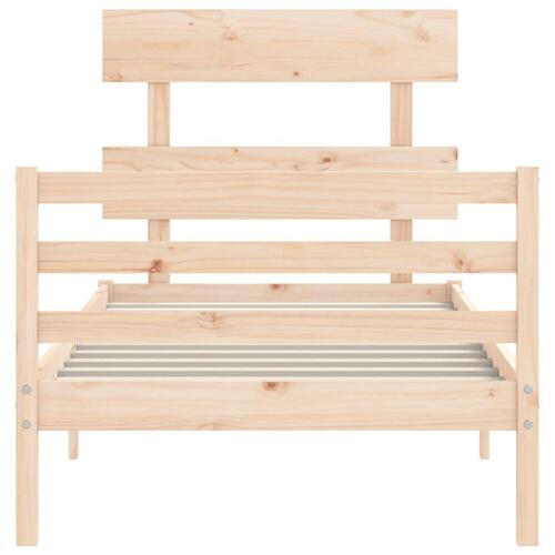 Sengeramme med sengegavl 90x200 cm massivt træ