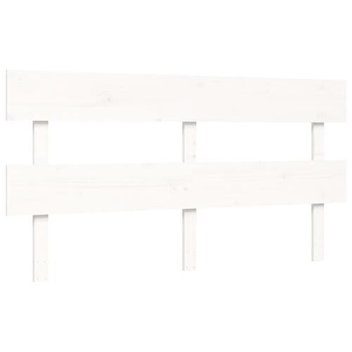 Sengeramme med sengegavl 160x200 cm massivt træ hvid
