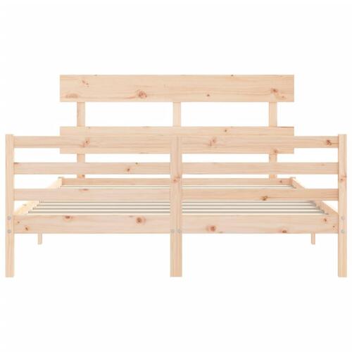 Sengeramme med sengegavl 160x200 cm massivt træ