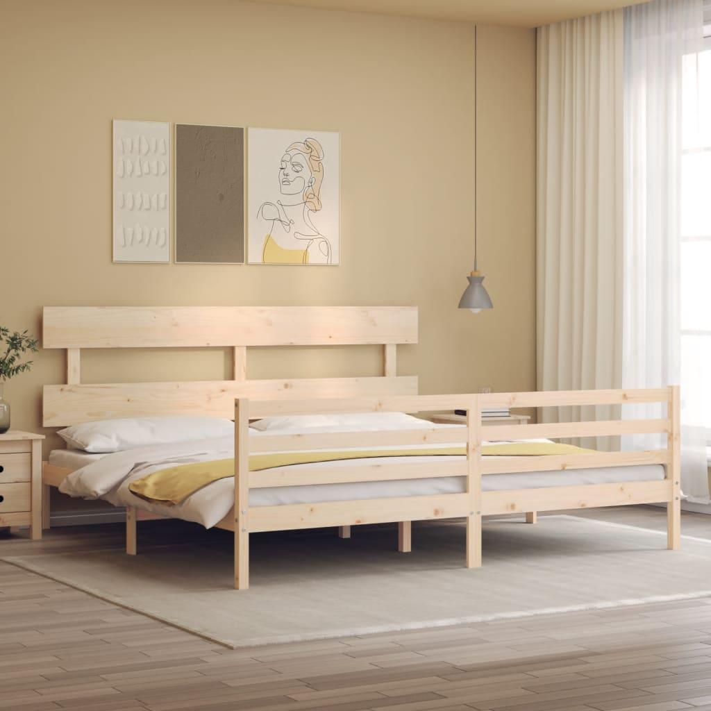 Sengeramme med sengegavl Super King Size massivt træ