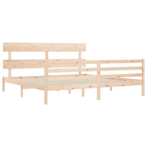 Sengeramme med sengegavl Super King Size massivt træ