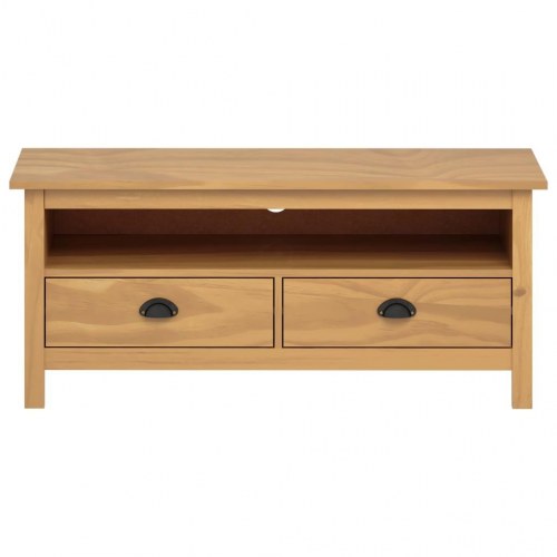 Tv-bord Hill 110×40×47 cm - massivt fyrretræ, honningbrun