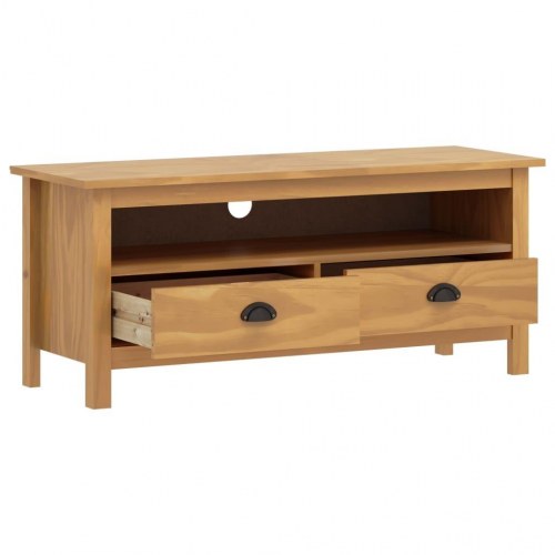 Tv-bord Hill 110×40×47 cm - massivt fyrretræ, honningbrun