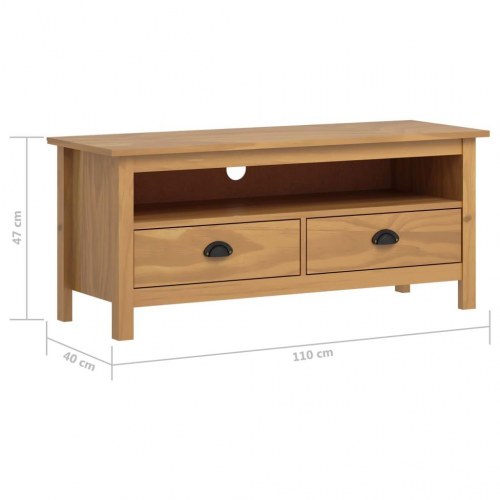 Tv-bord Hill 110×40×47 cm - massivt fyrretræ, honningbrun