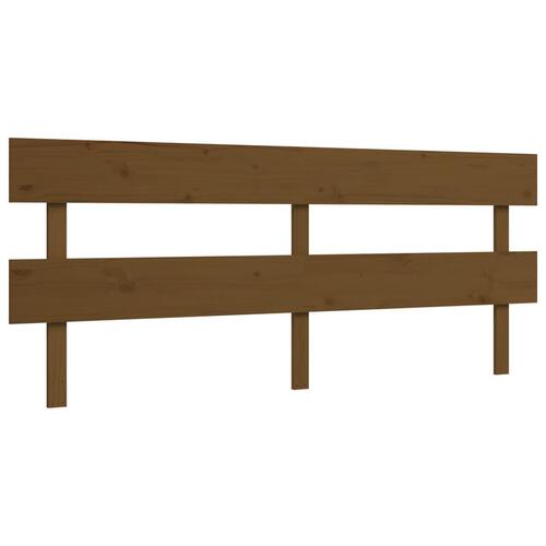 Sengeramme med sengegavl 200x200 cm massivt træ gyldenbrun
