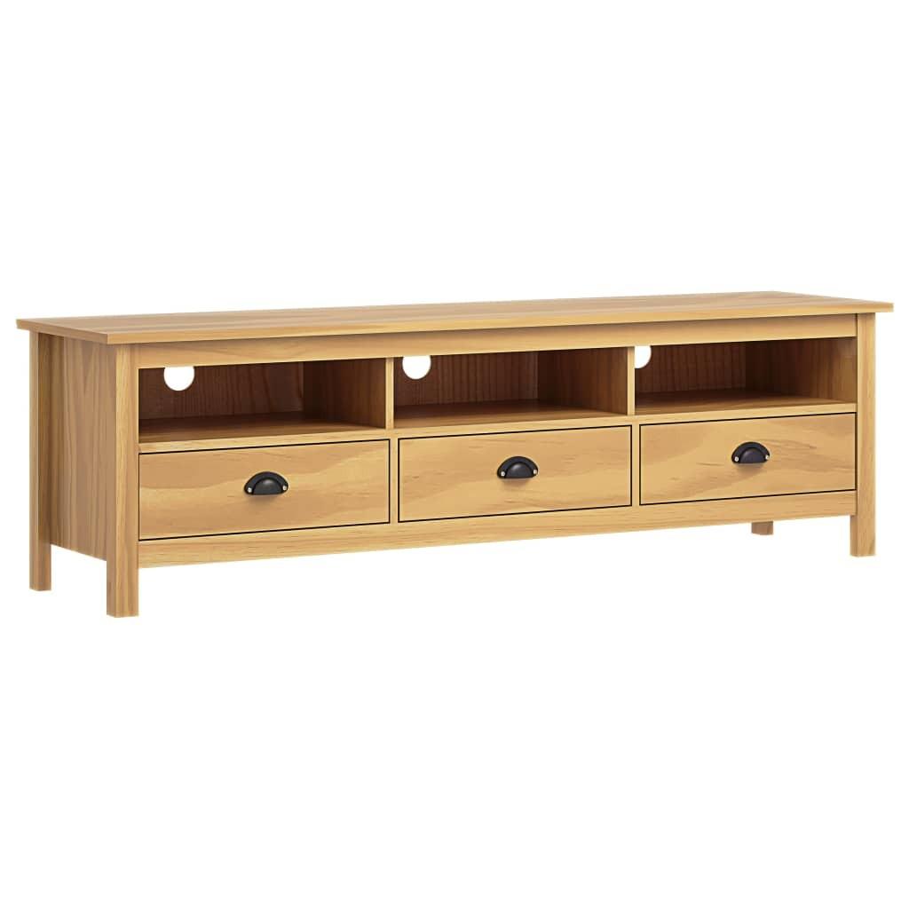 Tv-bord Hill 158x40x47 cm massivt fyrretræ honningbrun