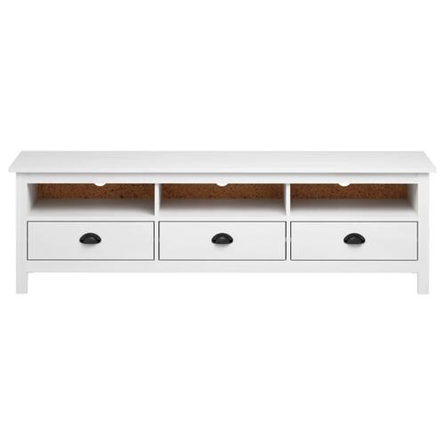 Tv-bord Hill 158x40x47 cm massivt fyrretræ hvid