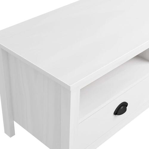 Tv-bord Hill 158x40x47 cm massivt fyrretræ hvid