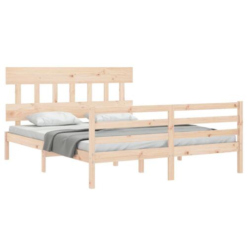 Sengeramme med sengegavl 160x200 cm massivt træ