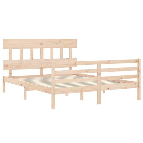 Sengeramme med sengegavl 160x200 cm massivt træ