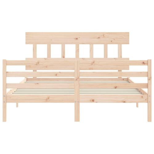 Sengeramme med sengegavl 160x200 cm massivt træ