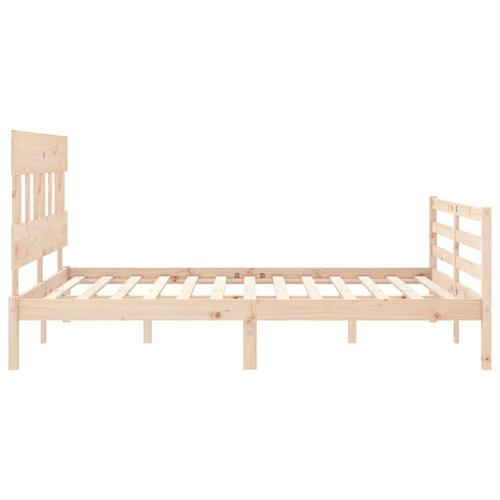 Sengeramme med sengegavl 160x200 cm massivt træ