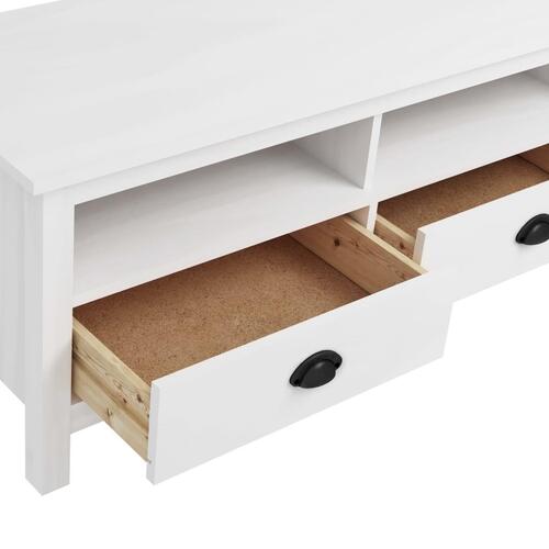 Tv-bord Hill 158x40x47 cm massivt fyrretræ hvid