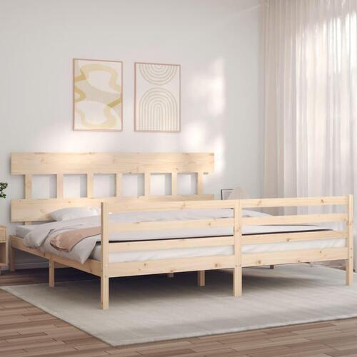 Sengeramme med sengegavl Super King Size massivt træ