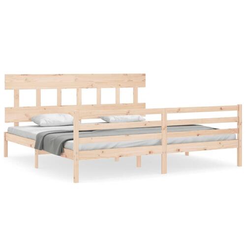 Sengeramme med sengegavl Super King Size massivt træ