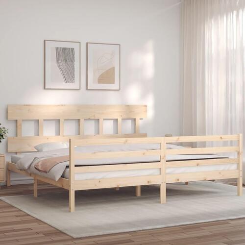 Sengeramme med sengegavl Super King Size massivt træ
