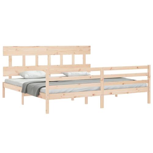 Sengeramme med sengegavl Super King Size massivt træ