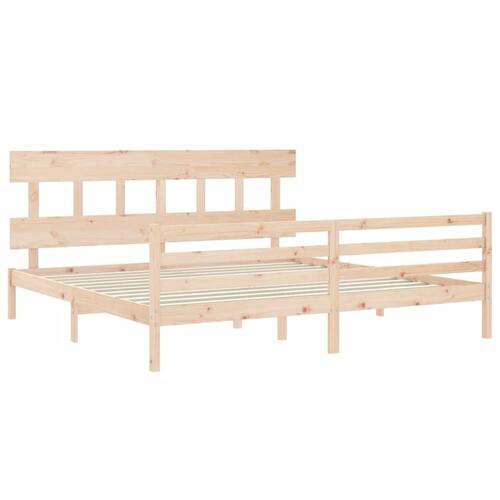 Sengeramme med sengegavl Super King Size massivt træ